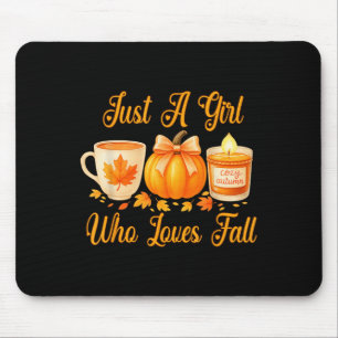 Tapis De Souris Juste Une Fille Qui Aime Tomber Citrouille Cosy Au