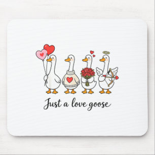 Tapis De Souris Juste une oie d'amour Mignonne Saint-Valentin Oies