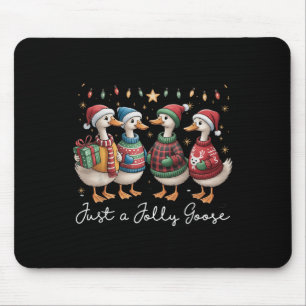 Tapis De Souris Juste Une Oie De Jolly Drôle Oie De Père Noël Rein