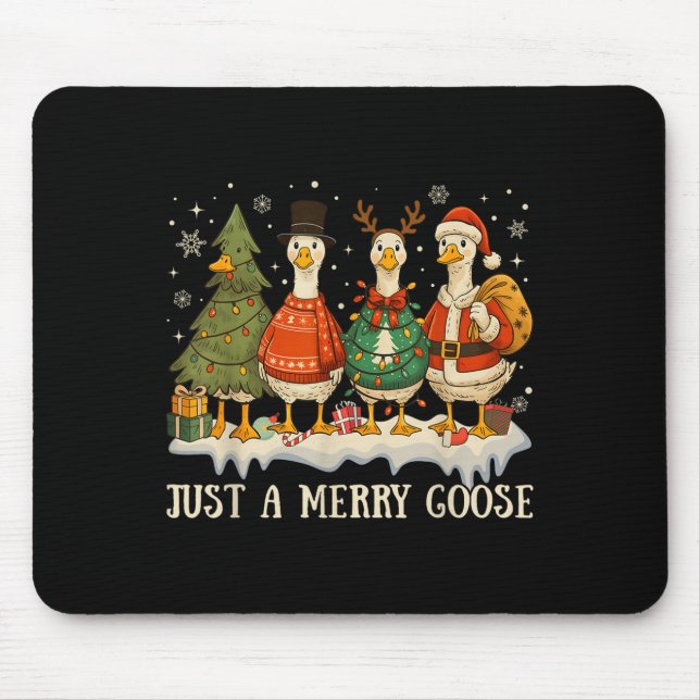 Tapis De Souris Juste Une Oie Joyeuse Drôle Joyeux Goosemas Mignon (Devant)