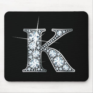 Tapis De Souris "K" Faux-"Diamond Bling" Mousepad