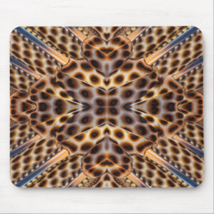 Tapis De Souris Kaléidoscope à plumes de faisan brun