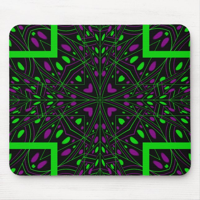 Tapis De Souris Kaléidoscope de couleur vive (Devant)