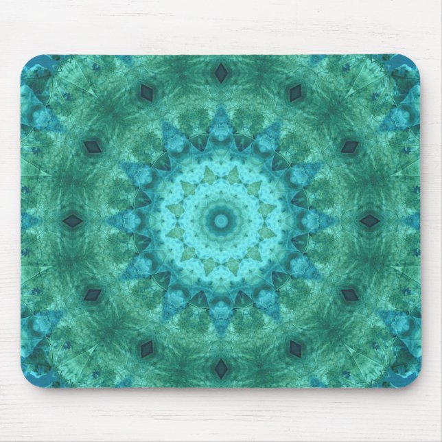 Tapis De Souris Kaléidoscope de médaillon d'océan (Devant)