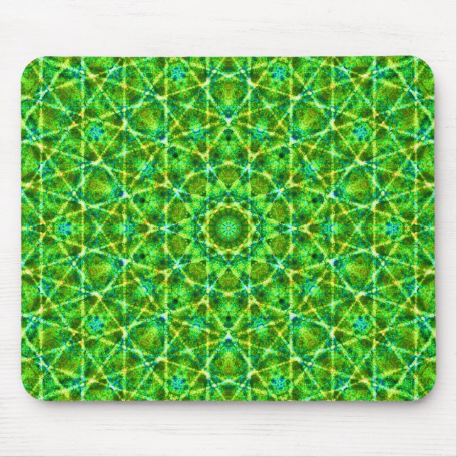 Tapis De Souris Kaléidoscope de réseau vert (Devant)