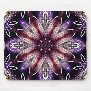 Tapis De Souris Kaleidoscope de violet et de fleur cosmique magent