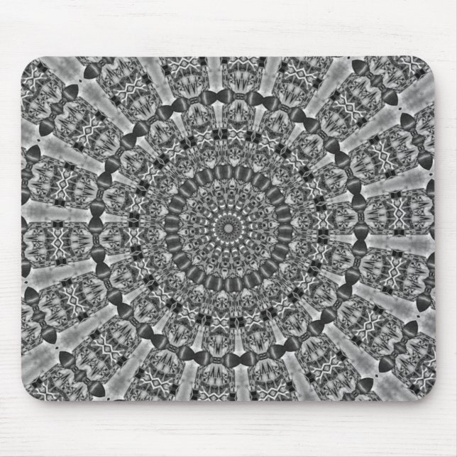 Tapis De Souris Kaléidoscope étoile grise (Devant)