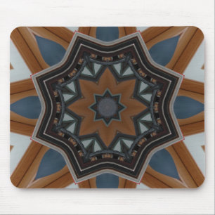 Tapis De Souris Kaléidoscope étoile marron