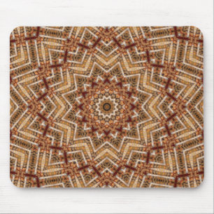 Tapis De Souris Kaléidoscope Étoile Marron Clair