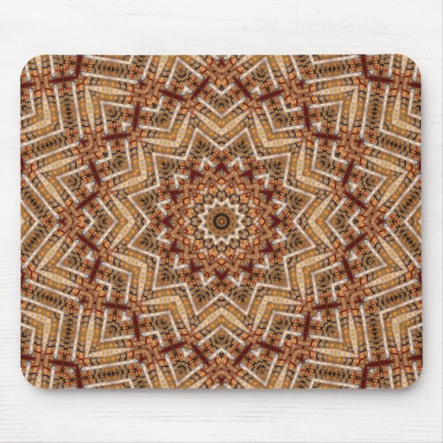 Tapis De Souris Kaléidoscope Étoile Marron Clair (Devant)