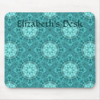 Tapis De Souris Kaléidoscope fractal Aqua