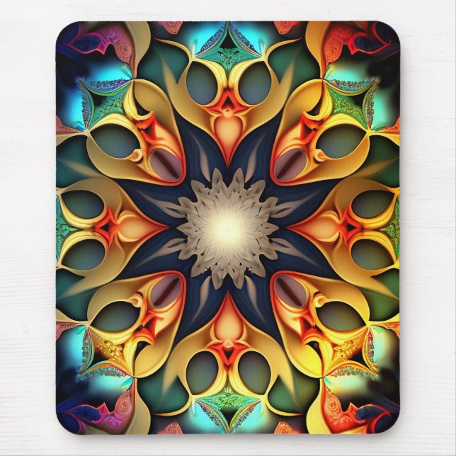 Tapis De Souris Kaleidoscope Mandala Flower Design-23091 (Devant)