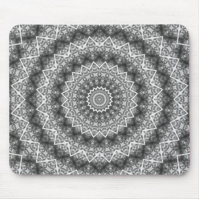 Tapis De Souris Kaleidoscope / Mandala gris clair (Devant)