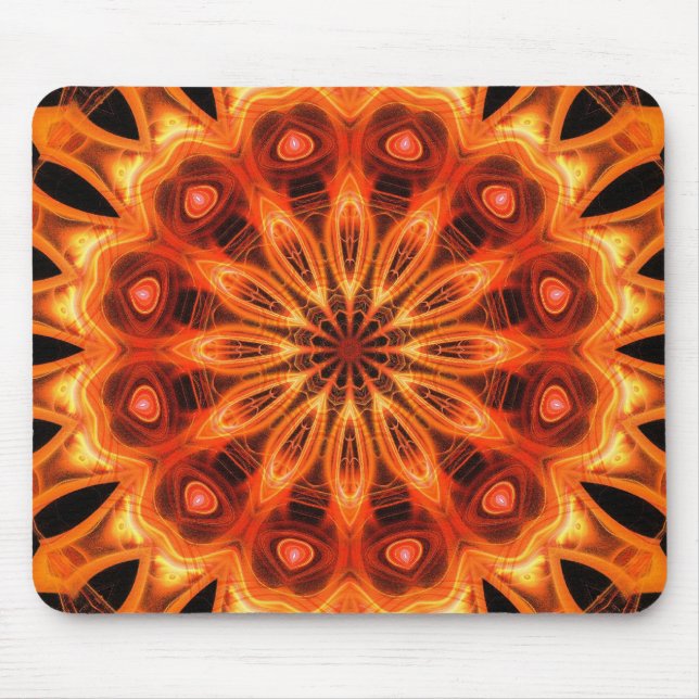 Tapis De Souris Kaléidoscope orange 05 (Devant)