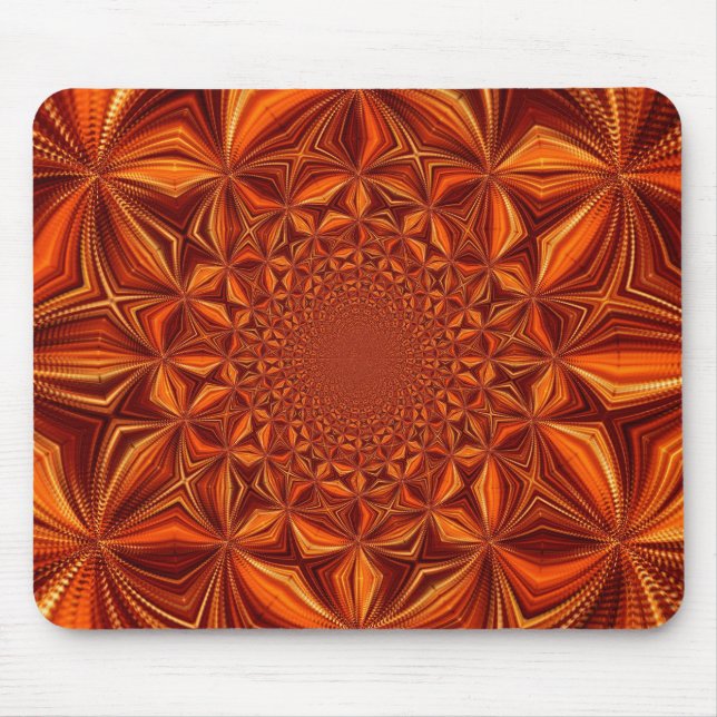 Tapis De Souris Kaleidoscope Red Digital Art Pattern-67546 (Devant)