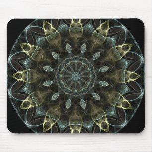 Tapis De Souris Kaléidoscope royal vert et bleu Wooly