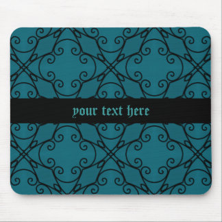 Tapis De Souris kaléidoscope turquoise et noir