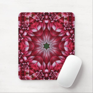 Tapis De Souris Kaleidoscopic Crimson Dahlia