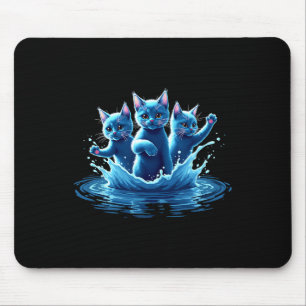 Tapis De Souris Kamala Blue Cats Wave - Mignonne Pour Les Propriét