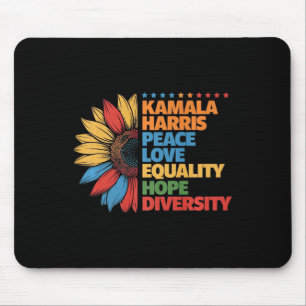 Tapis De Souris Kamala Harris Peace Love Equality Hope Diversity P