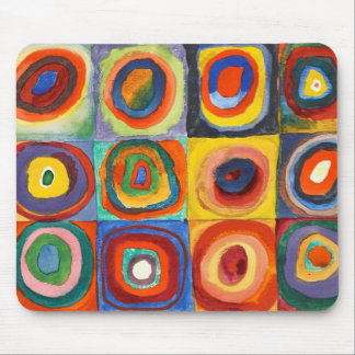 Tapis De Souris Kandinsky - Carrés aux cercles concentrés