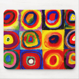 Tapis De Souris Kandinsky Farbstudie Cercles Carré Quadrate Art