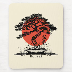 Tapis De Souris Kanji japonais Bonsai Personnalisé
