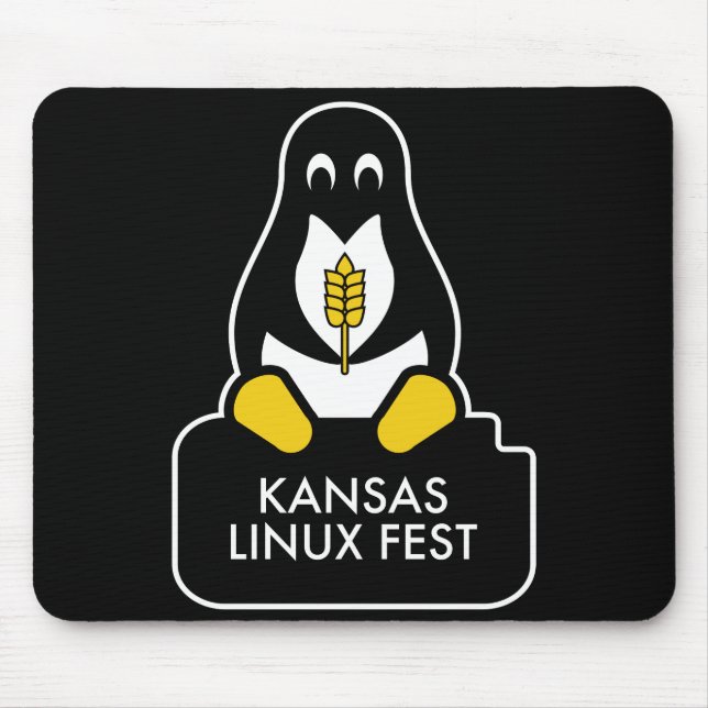 Tapis De Souris Kansas Linux Fest Mouse Pad Black (Devant)