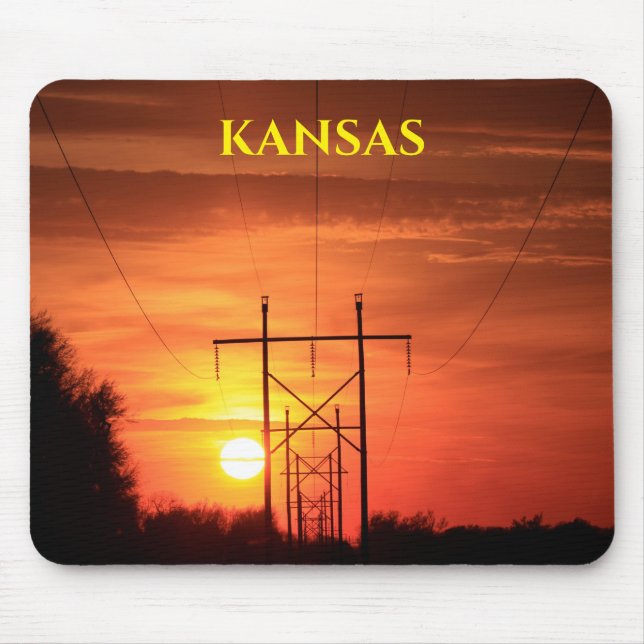 Tapis de souris Kansas Sunset avec silhouette d'ar (Devant)