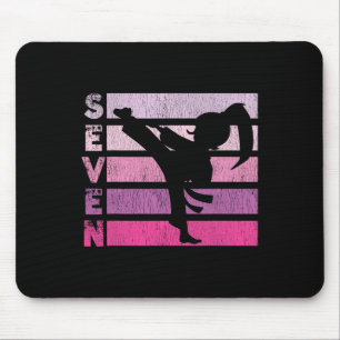 Tapis De Souris Karaté Anniversaire 7 Année Taekwondo Girl 7e Bir