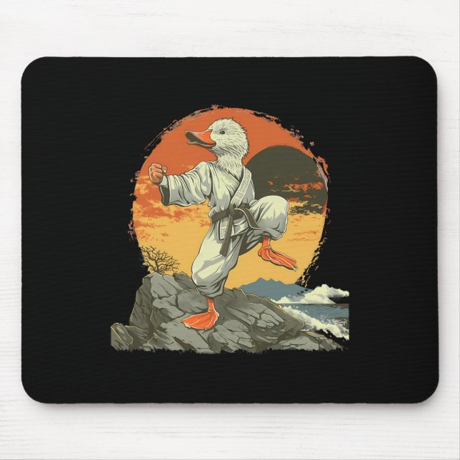 Tapis De Souris Karate Canard Kickboxing Jiu-jitsu Coucher de sole (Devant)
