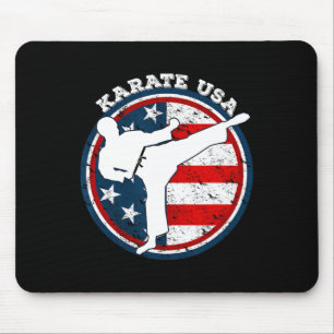Tapis De Souris Karate cool Avec Drapeau Américain Pour Femmes Enf