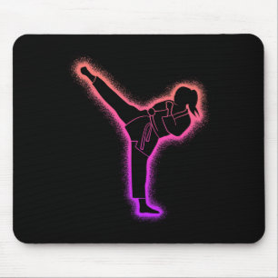 Tapis De Souris Karate Girl Arts Martiaux Femmes Filles Taekwondo