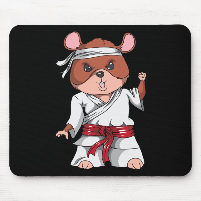 Tapis De Souris Karate Hamster Kickboxing Art Martial Jiu Jitsu Fa (Devant)