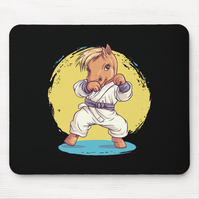 Tapis De Souris Karate Horse Fighter Martial Arts Fun (Devant)