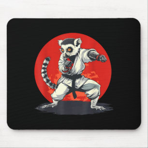 Tapis De Souris Karate Lémurien Animal Arts Martiaux MMA Taekwondo