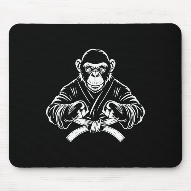 Tapis De Souris Karate Monkey Dessin Kickboxing Jiu-jitsu Mixed ma (Devant)