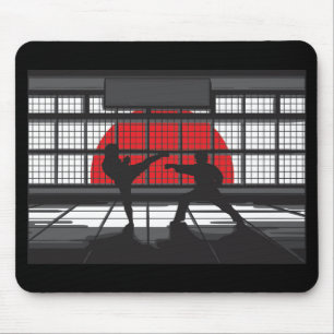 Tapis De Souris Karate Silhouette dans DoJo