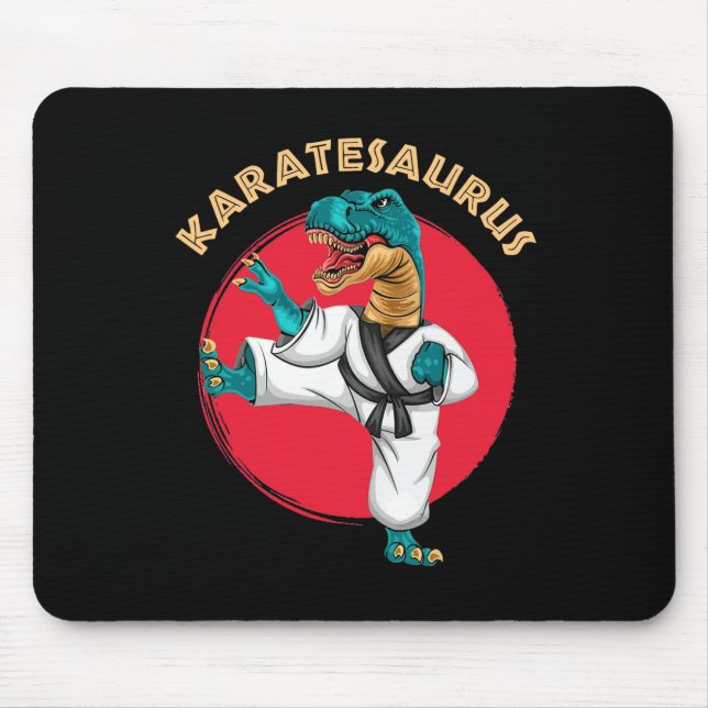 Tapis De Souris Karatesaurus Karaté Drôle Dinosaure  (Devant)
