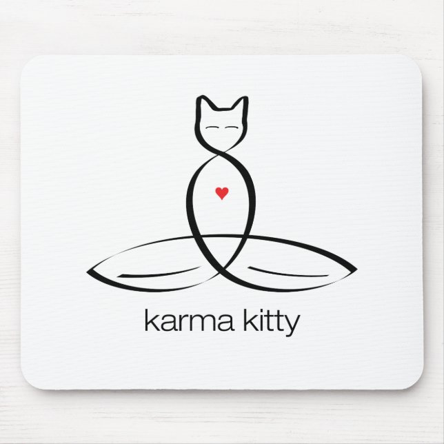 Tapis De Souris Karma Kitty - Texte de style régulier. (Devant)