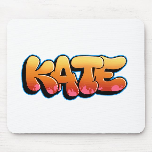 Tapis De Souris Kate Graffiti Style Merch ! Custom Name Kate (Devant)