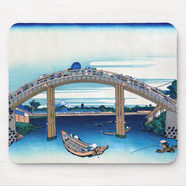 Tapis De Souris Katsushika Hokusai - Under Mannen Bridge, Fukagawa (Devant)
