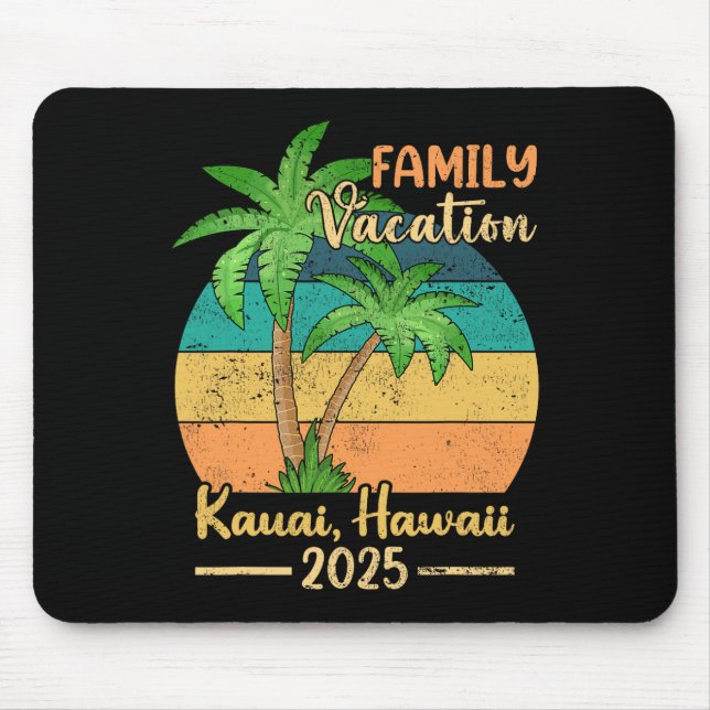 Tapis De Souris Kauai Hawaii Beach Famille Vacances 2025 Été (Devant)
