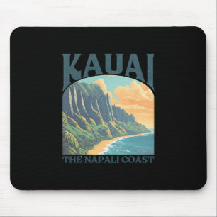 Tapis De Souris Kauai Hawaii côte de Na Pali Vintage Plage