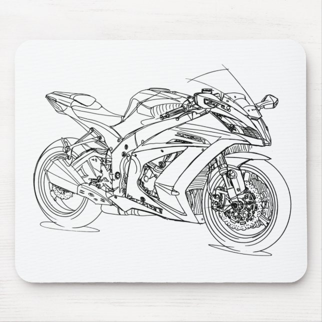 Tapis De Souris Kaw Ninja ZX10R 2015 (Devant)