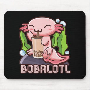 Tapis De Souris Kawaii Axolotl Cute Boba Tee Bubble Tea Anime Girl