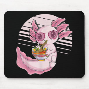 Tapis De Souris Kawaii Axolotl Ramen nouilles Alimentation japonai