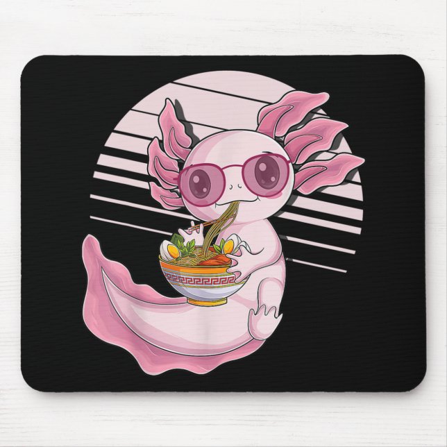 Tapis De Souris Kawaii Axolotl Ramen nouilles Alimentation japonai (Devant)