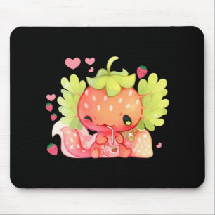 Tapis De Souris Kawaii Axolotl Strawberry Milk Shake Japanese Anim