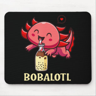 Tapis De Souris Kawaii Bobalotl Axolotl Boba Tea Bube Lait Anime